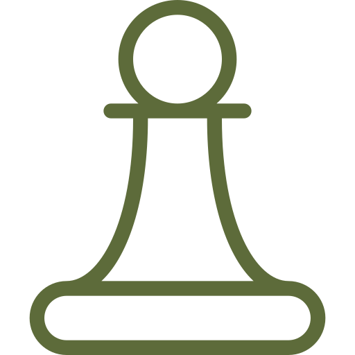 Icône d'un pion d'échecs illustrant la stratégie de contenu et les choix de communication réfléchis.
